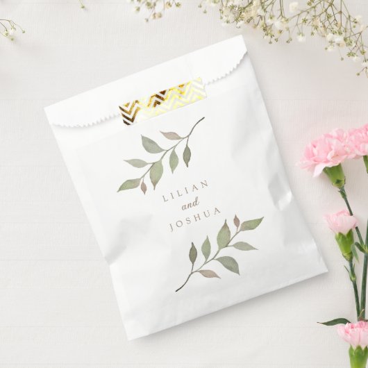 Delicate Fall Greenery Elegante Script Wedding Geschenktütchen (Versiegelt)