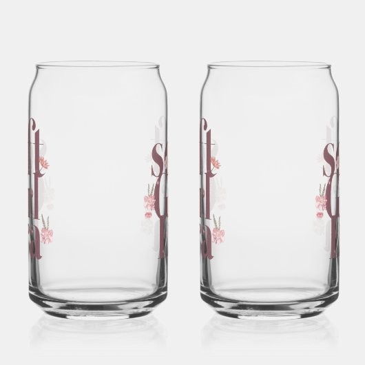 Delicate Feminine Script with Flowers Dosenglas (Links)