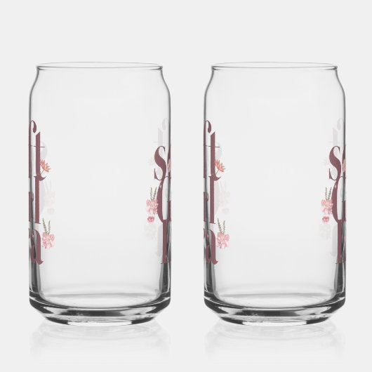 Delicate Feminine Script with Flowers Dosenglas (Rechts)