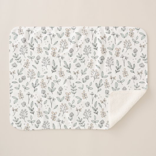 Delicate Floral Baby Sherpadecke (Vorderseite (Horizontal))
