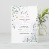 Delicate Floral Baby Shower Invitation Einladung (Stehend Vorderseite)