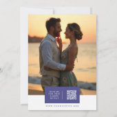 Delicate Floral Botanical Arch Blue Shades Wedding Einladung (Rückseite)