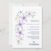 Delicate Floral & Botanical Branch Light Purple  Einladung (Vorderseite)
