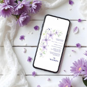 Delicate Floral & Botanical Branch Light Purple  Einladung