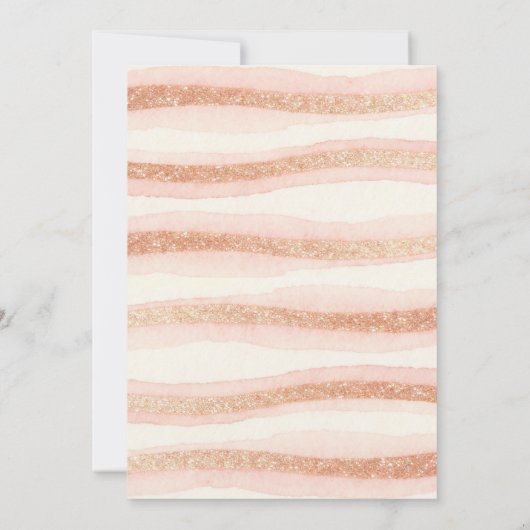 Delicate Floral Cross Romantic Rose Gold Einladung (Rückseite)