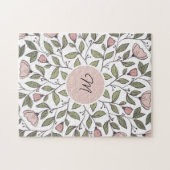 Delicate Floral Custom Monogram Puzzle (Horizontal)