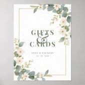 Delicate Floral & Eucalyptus Wedding  Gift & Cards Poster (Vorne)