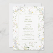 Delicate Floral Garden Bridal Shower Einladung (Vorderseite)