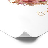 Delicate Floral Heart Loving Memory Reserved Seat Poster (Ecke)