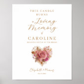 Delicate Floral Heart Wedding Memorial Table Poster (Vorne)