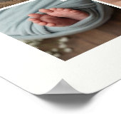 Delicate Floral Initial B 8-Photos Collage Newborn Poster (Ecke)