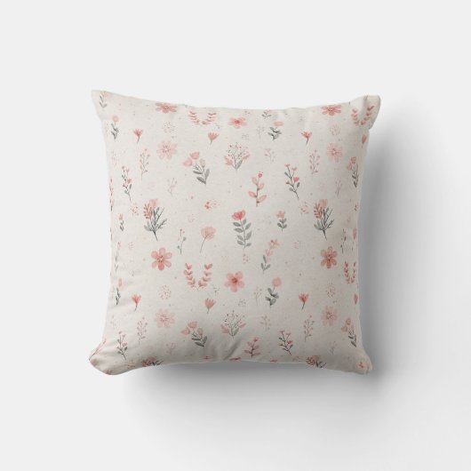 Delicate Floral Pattern Throw Pillow Kissen (Vorderseite)