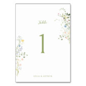 Delicate Floral Wedding Tischnummer (Vorderseite)