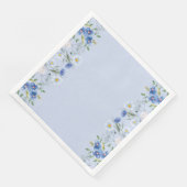 Delicate Florals blauer Hochzeitsfeier Serviette (Ecke)