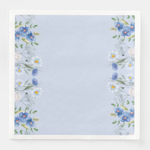 Delicate Florals blauer Hochzeitsfeier Serviette
