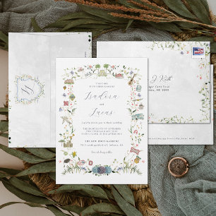 Delicate Florals   Custom Bespoke Wedding Wappen Einladung