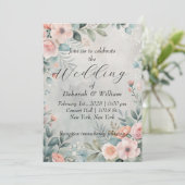 Delicate Florals Einladung (Stehend Vorderseite)