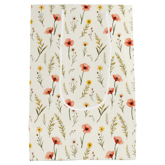 Delicate Florals Gift Bag Mittlere Geschenktüte (Rückseite)