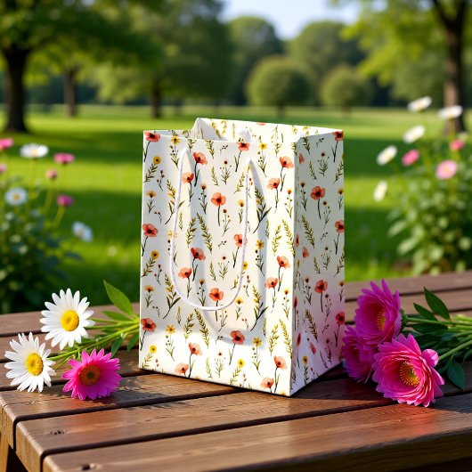 Delicate Florals Gift Bag Mittlere Geschenktüte