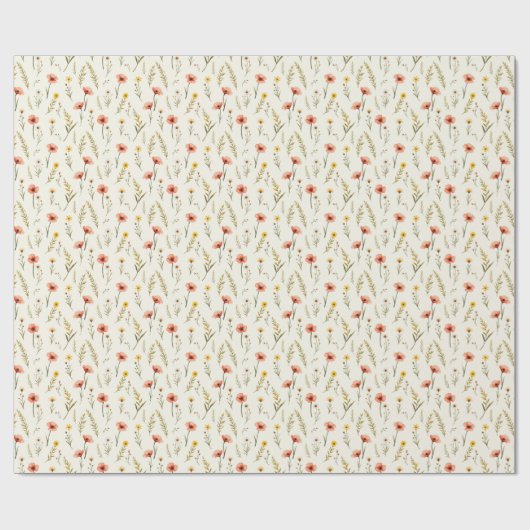Delicate Florals Wrapping Paper Geschenkpapier (Flach)