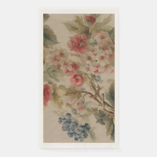 Delicate Flowers and French Fruits. Painted Style Serviette (Vorderseite)
