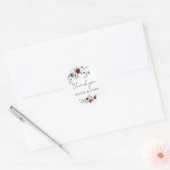Delicate Flowers Minimalist Wedding Thank You Runder Aufkleber (Umschlag)