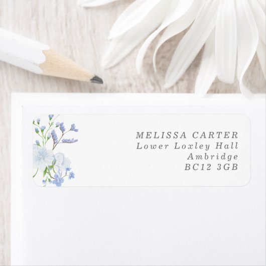 Delicate French Blue Regency Return Address Label (Insitu)