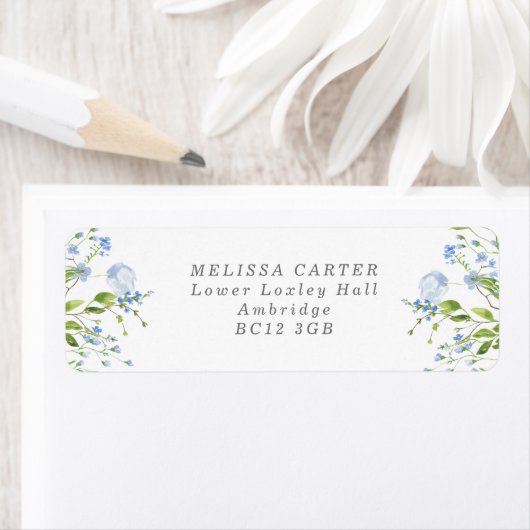 Delicate French Blue Regency Return Address Label (Insitu)