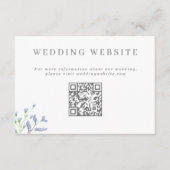 Delicate French Blue Wedding Website QR Code Enclo Begleitkarte (Vorderseite)