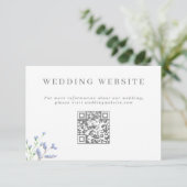 Delicate French Blue Wedding Website QR Code Enclo Begleitkarte (Stehend Vorderseite)