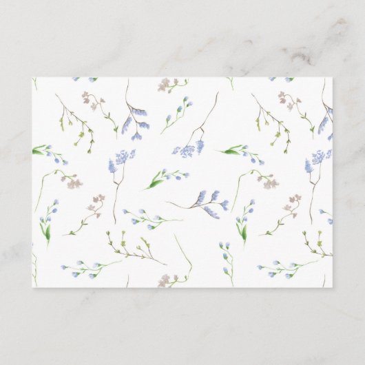 Delicate French Blue Wedding Website QR Code Enclo Begleitkarte (Rückseite)