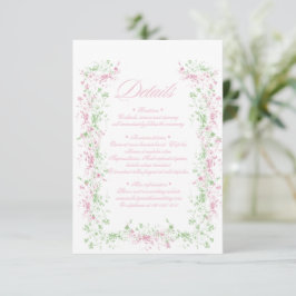 Delicate French Flora Crest Wedding Begleitkarte