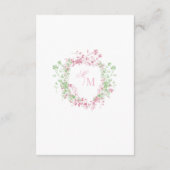 Delicate French Flora Crest Wedding Begleitkarte (Rückseite)