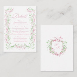 Delicate French Flora Crest Wedding Begleitkarte