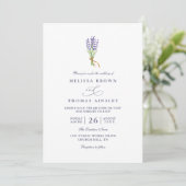 Delicate French Lavender Elegant QR Code Wedding Einladung (Stehend Vorderseite)