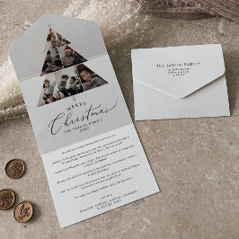 Delicate Frohe Weihnachtsbaum Multi Foto Urlaub All In One Einladung