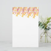 Delicate Garden Floral Monogram Stationery Paper Briefpapier (Stehend Vorderseite)