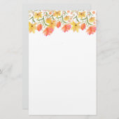 Delicate Garden Floral Monogram Stationery Paper Briefpapier (Vorne/Hinten)