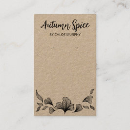 Delicate Ginko Leaf Earring Display Cards Visitenkarte