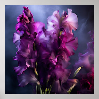 Delicate Gladiolas Poster