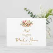 Delicate Glam Christmas Floral Bouquet Gold (Stehend Vorderseite)