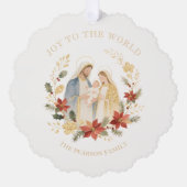 Delicate Glitter Holy Nativity Exquisite Christmas Ornament Karte (Vorderseite)
