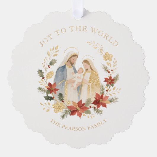 Delicate Glitter Holy Nativity Exquisite Christmas Ornament Karte (Vorderseite)