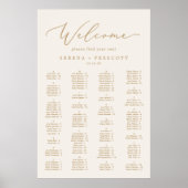 Delicate Gold and Cream Alphabetical Seating Chart Poster (Vorne)