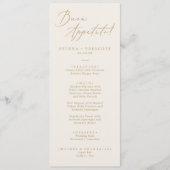 Delicate Gold Calligrafy Cream Buon Appetitmenü Menükarte (Vorderseite)