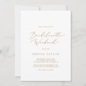 Delicate Gold Calligraphy Bachelorette Einladung (Vorderseite)