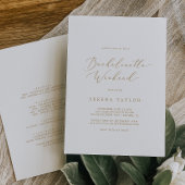 Delicate Gold Calligraphy Bachelorette Einladung