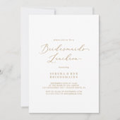 Delicate Gold Calligraphy Bridesmaids Luncheon Einladung (Vorderseite)
