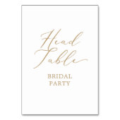 Delicate Gold Calligraphy Head Table Tischnummer (Rückseite)