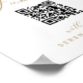 Delicate Gold Calligraphy QR Code Honeymoon Fund Poster (Ecke)